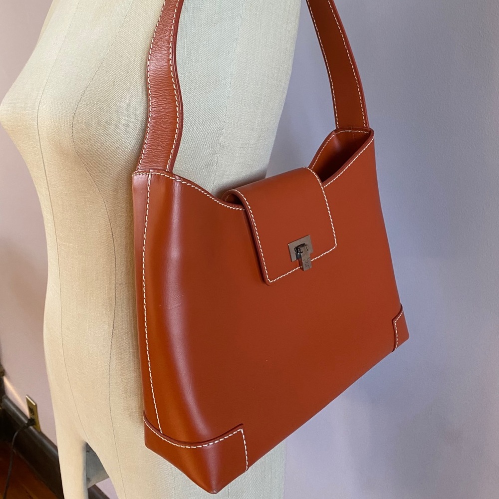 Lambertson Truex burnt orange leather bag